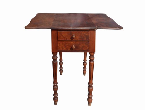 Side table with flaps