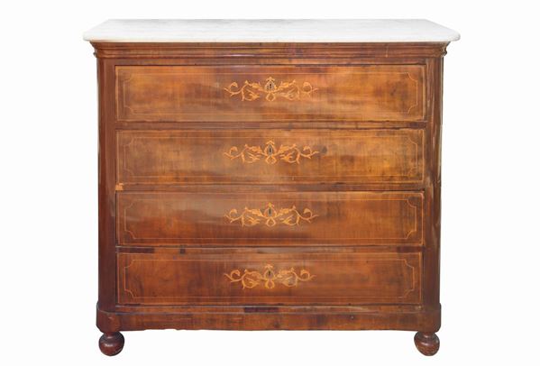 Charles X mahogany chest of drawers