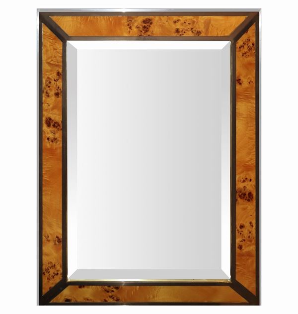  Rectangular mirror with chromed metal frame