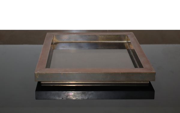 Romeo Rega - Ashtray with brass structure and transparent glass