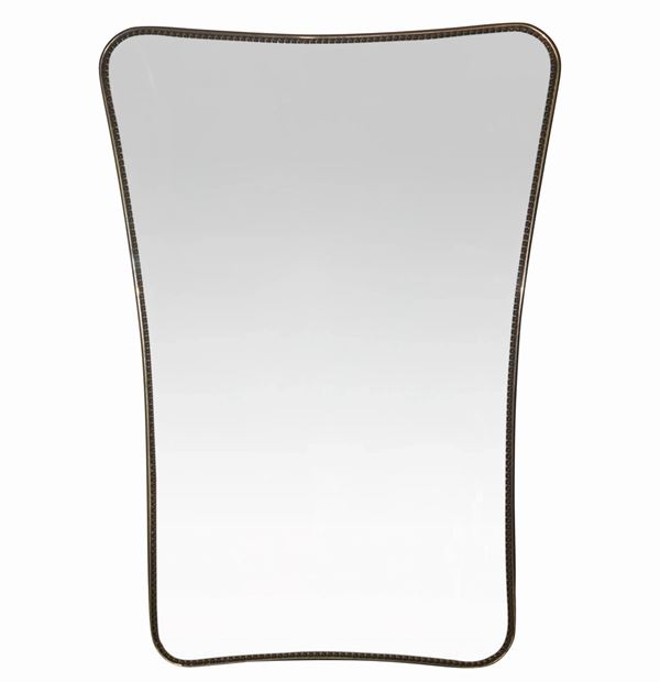 Mirror with brass structure