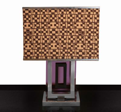 Lampada da Tavolo con Struttura in Metallo Cromato