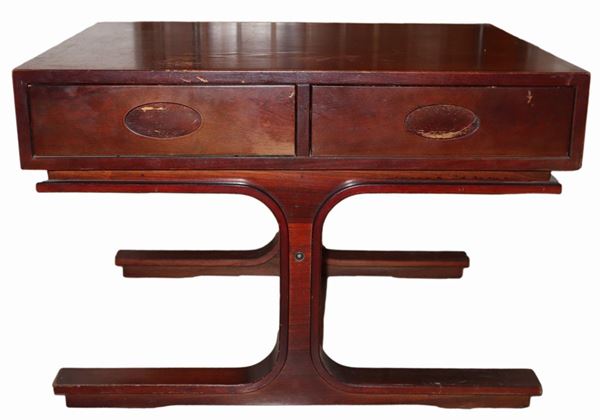 G.Frattini per Bernini - Bedside table with structure in rosewood veneered wood