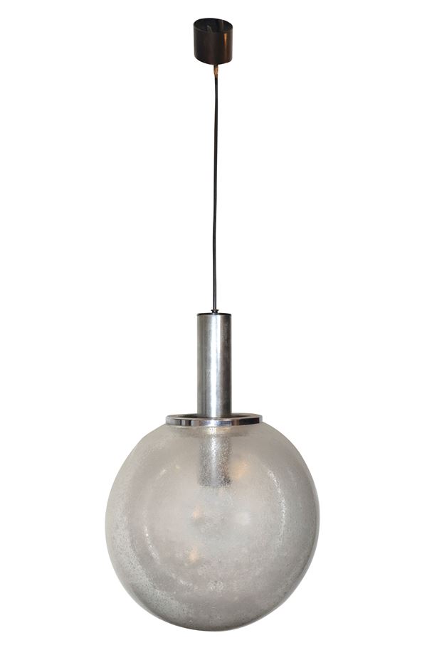 Luneform - Suspension lamp with chromed metal structure