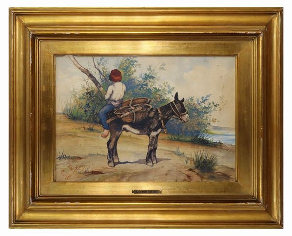 Giovanni Fattori - Boy on donkey