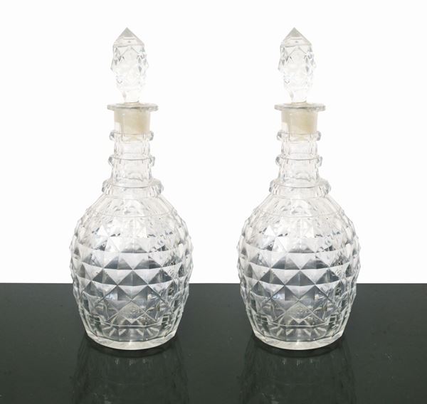Pair of crystal bottles