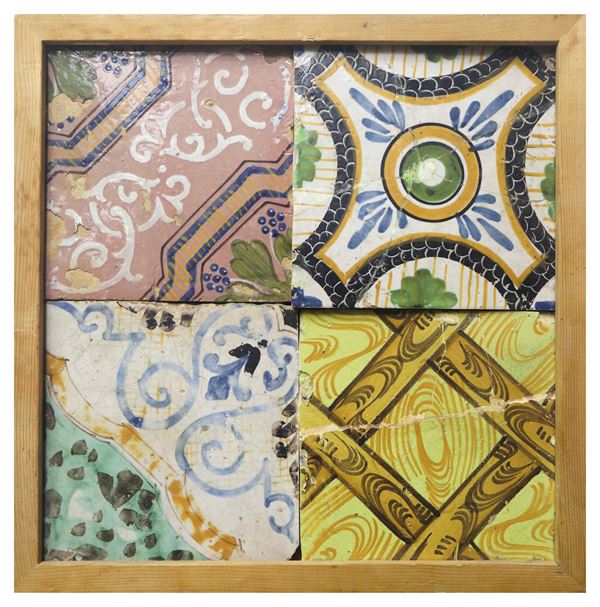 Composition of 4 assorted tiles