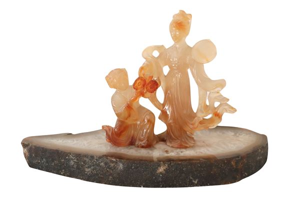 Couple of little girls in carnelian