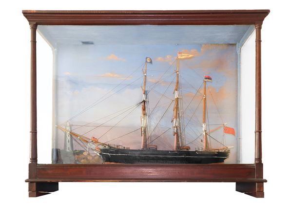 Sailing ship in display case