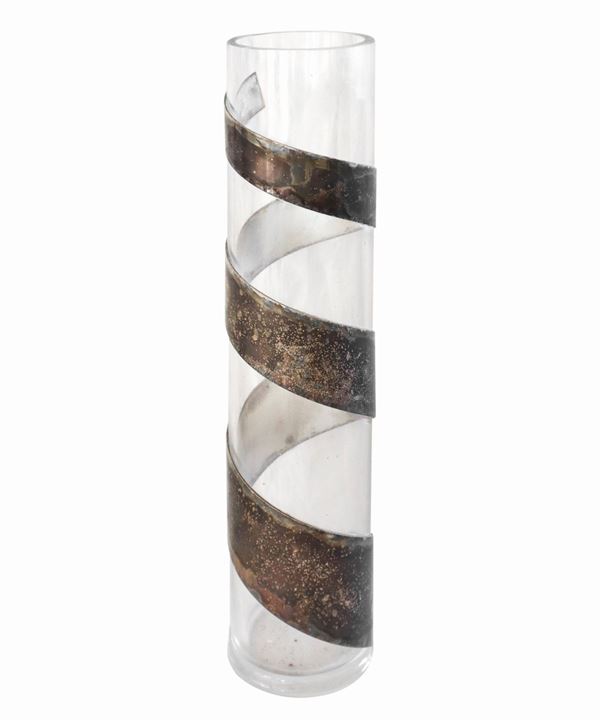 Lino Sabattini per Sabattini - Cylindrical vase in transparent glass