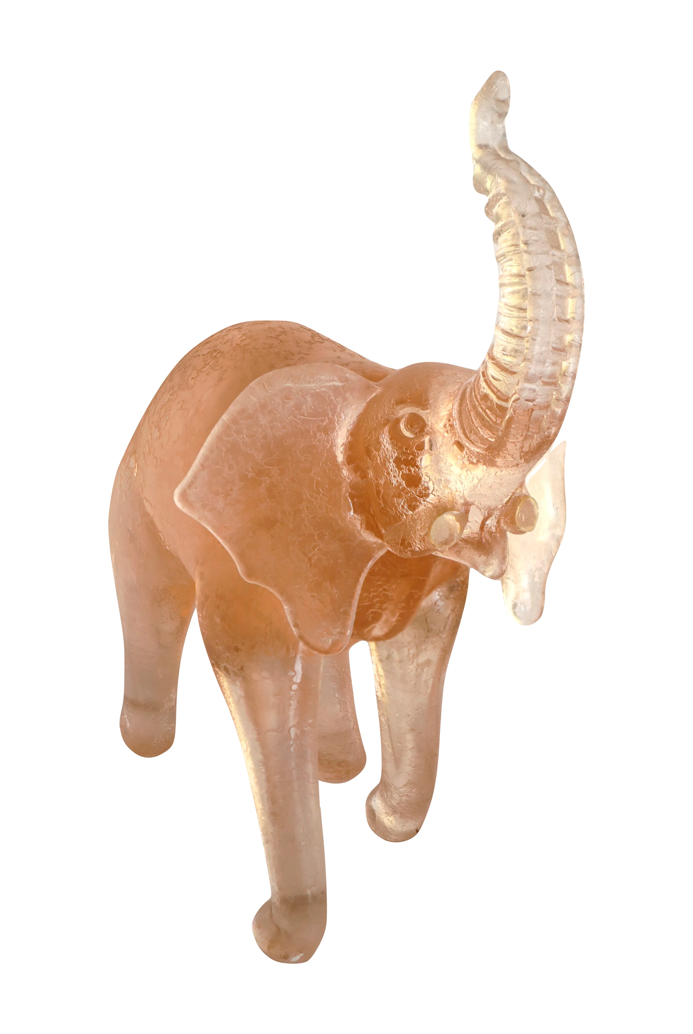Barovier e Toso - Elefante in Vetro Murano nei Toni Dell’ambra Trasparente