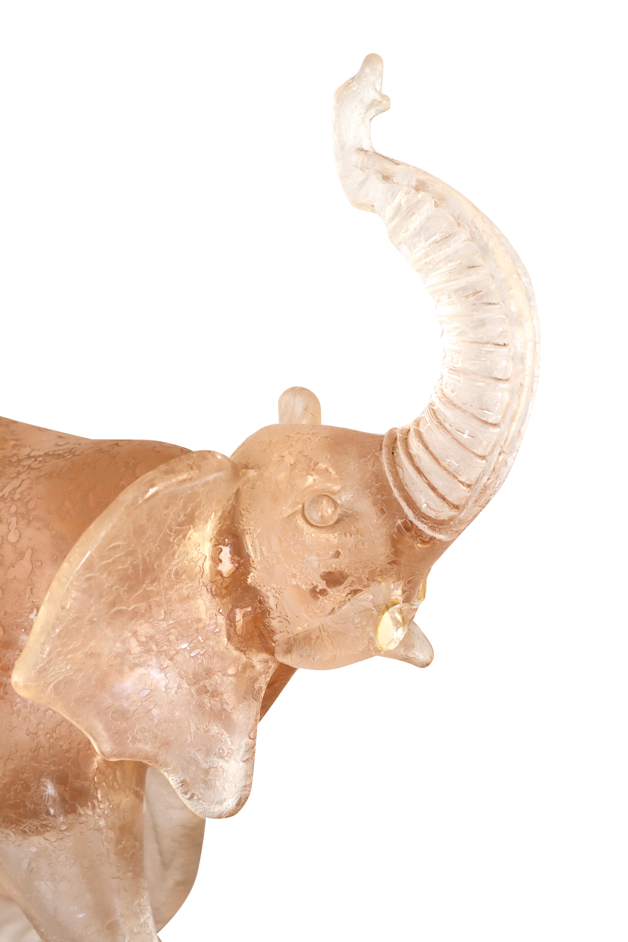 Barovier e Toso - Elefante in Vetro Murano nei Toni Dell’ambra Trasparente