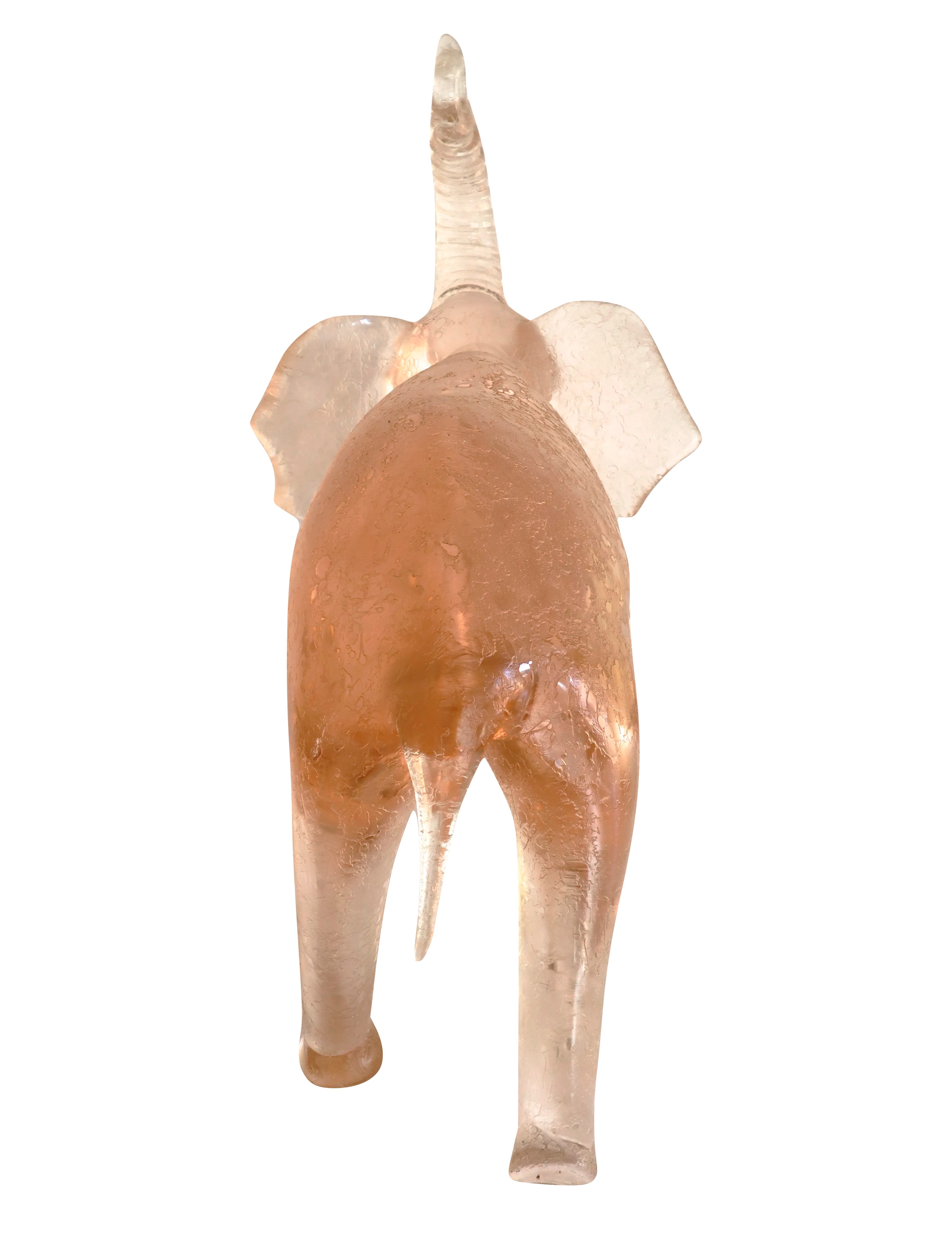 Barovier e Toso - Elefante in Vetro Murano nei Toni Dell’ambra Trasparente