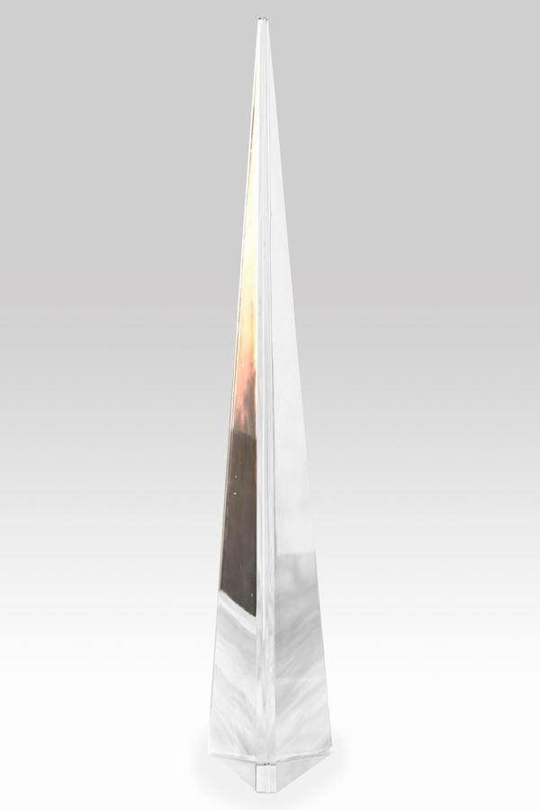 Baccarat France - Pyramidal obelisk in crystal with triangular base