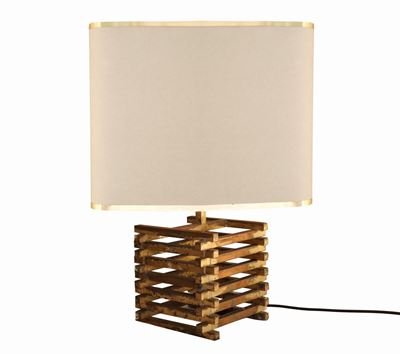 Lampada da Tavolo con Struttura in Ottone Listellare