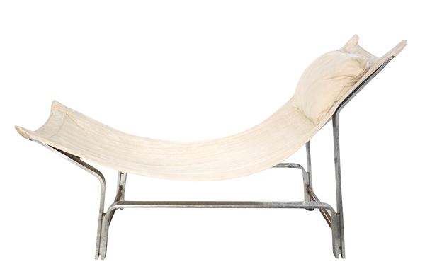 Formanova - Chaise longue con pouf - Ottoman con struttura in metallo