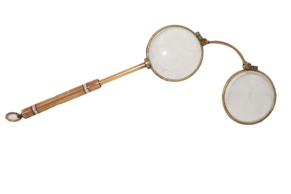 Lorgnette in metallo dorato