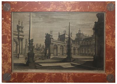 Raffigurazione teatro Primarius, incisione