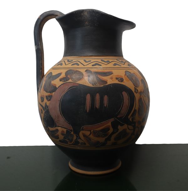 Reproduction Oinochoe. Marketable according to the opinion of the Superintendence for Cultural and Environmental Heritage of Catania of 13/12/22 Protocol No. 19871