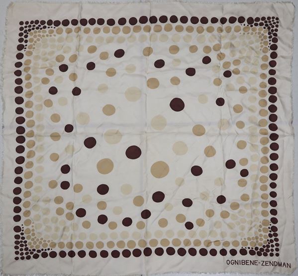 Ognibene  Zendman - Foulard vintage in seta con motivi geometrici