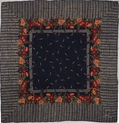 Foulard Vintage con Motivi Floreali