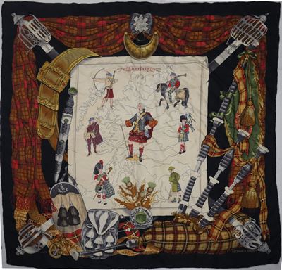 Foulard Vintage in Seta 'scotland'