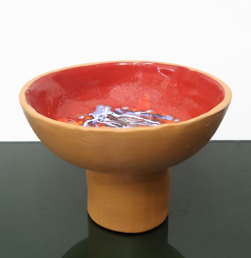 Lucia Ragusa - Alzata in Terracotta Smaltata e Invetriata