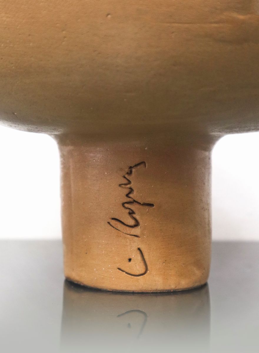 Lucia Ragusa - Alzata in Terracotta Smaltata e Invetriata