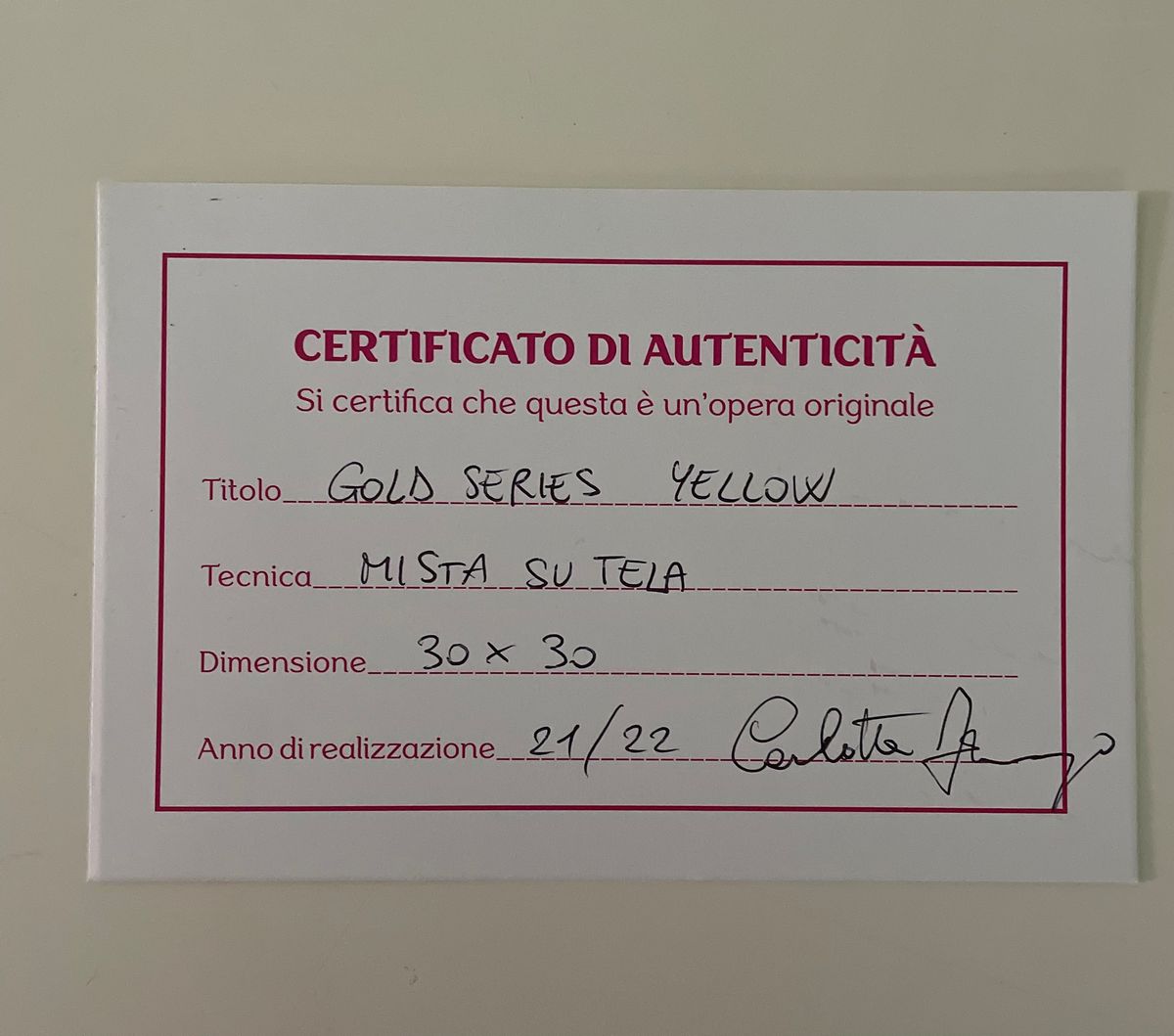 Carlotta Fiamingo - Yellow