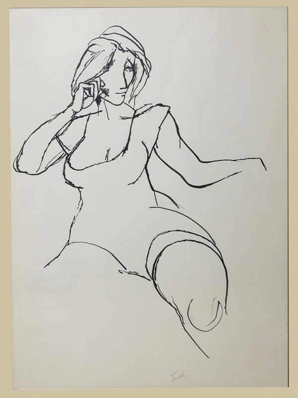 Renato Guttuso - Nude of woman