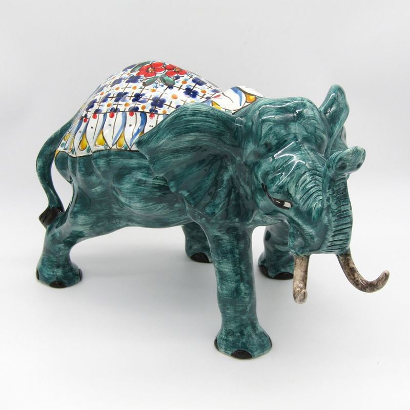 Ceramiche Artistiche di Martino - Elefante Gigante Verde Smeraldo
