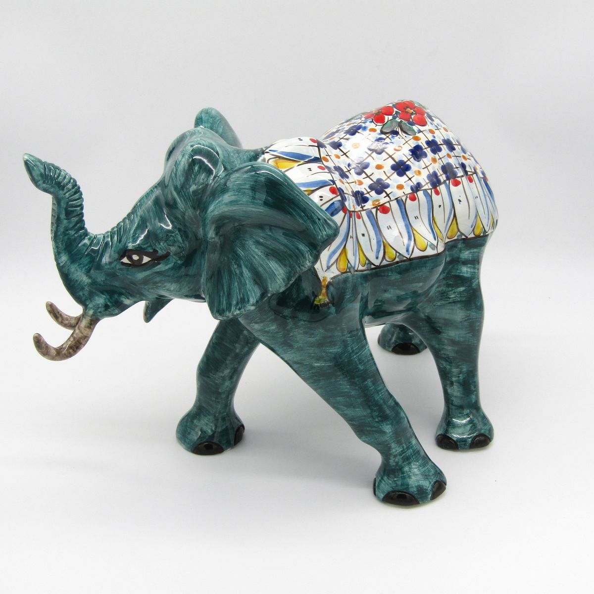 Ceramiche Artistiche di Martino - Elefante Gigante Verde Smeraldo