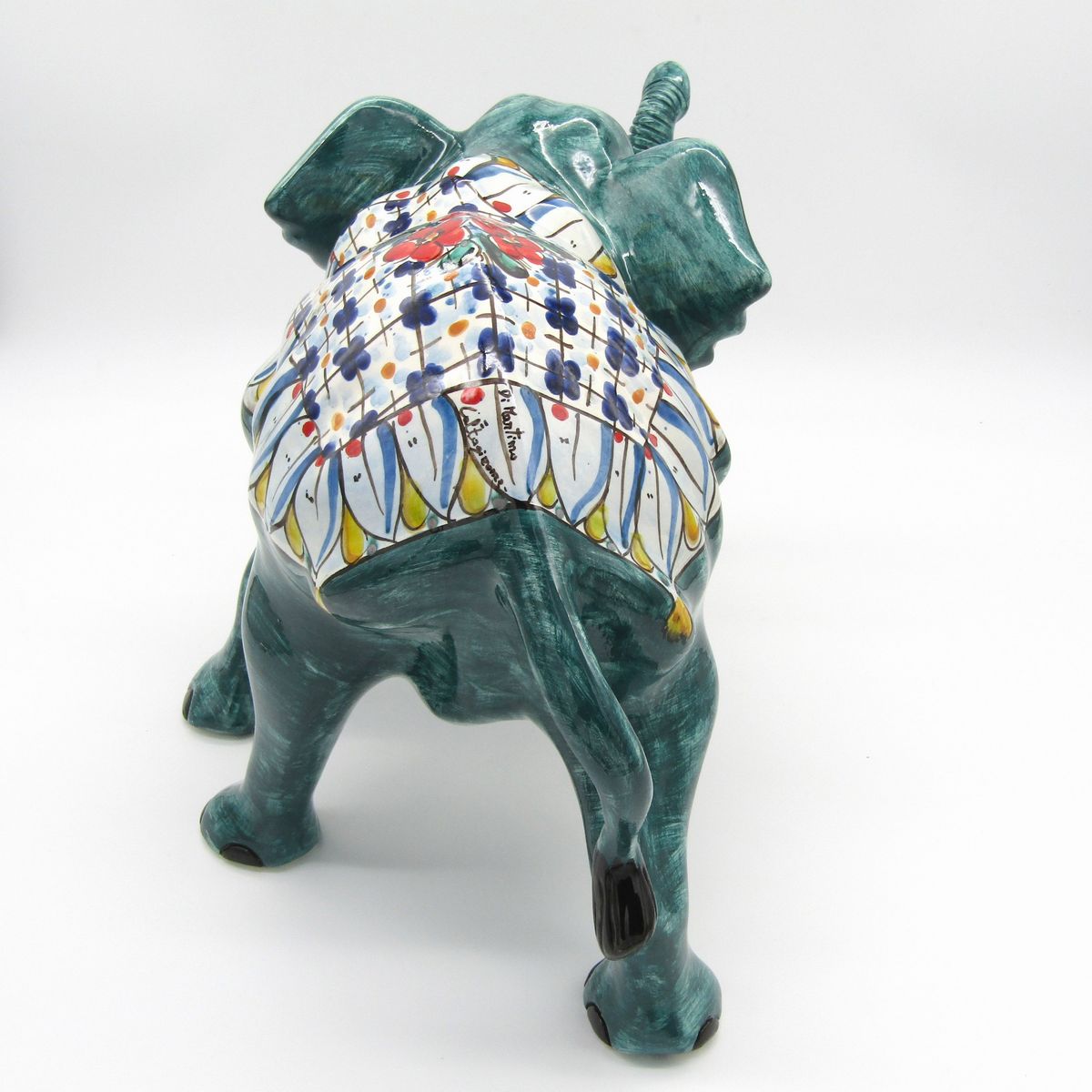 Ceramiche Artistiche di Martino - Elefante Gigante Verde Smeraldo
