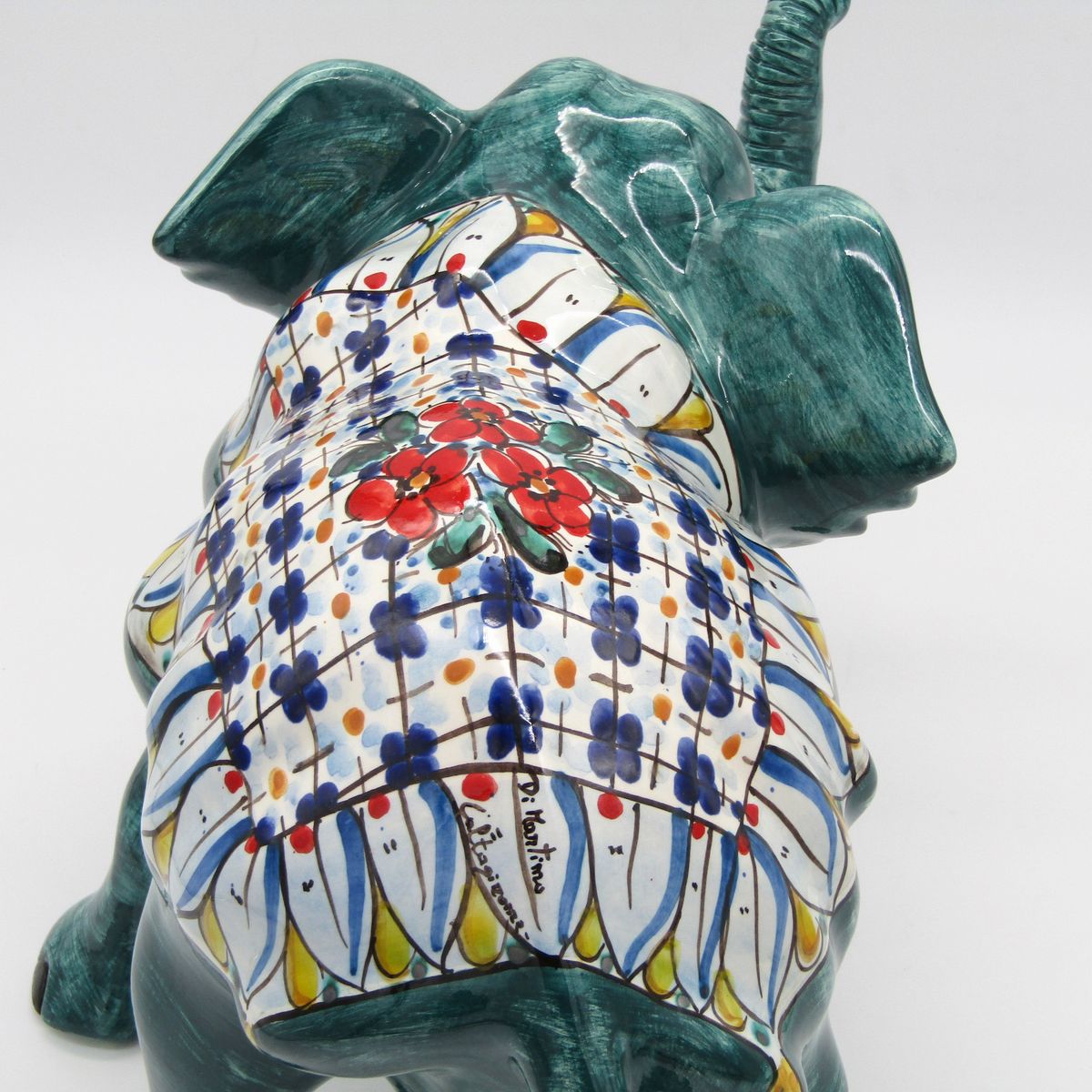 Ceramiche Artistiche di Martino - Elefante Gigante Verde Smeraldo