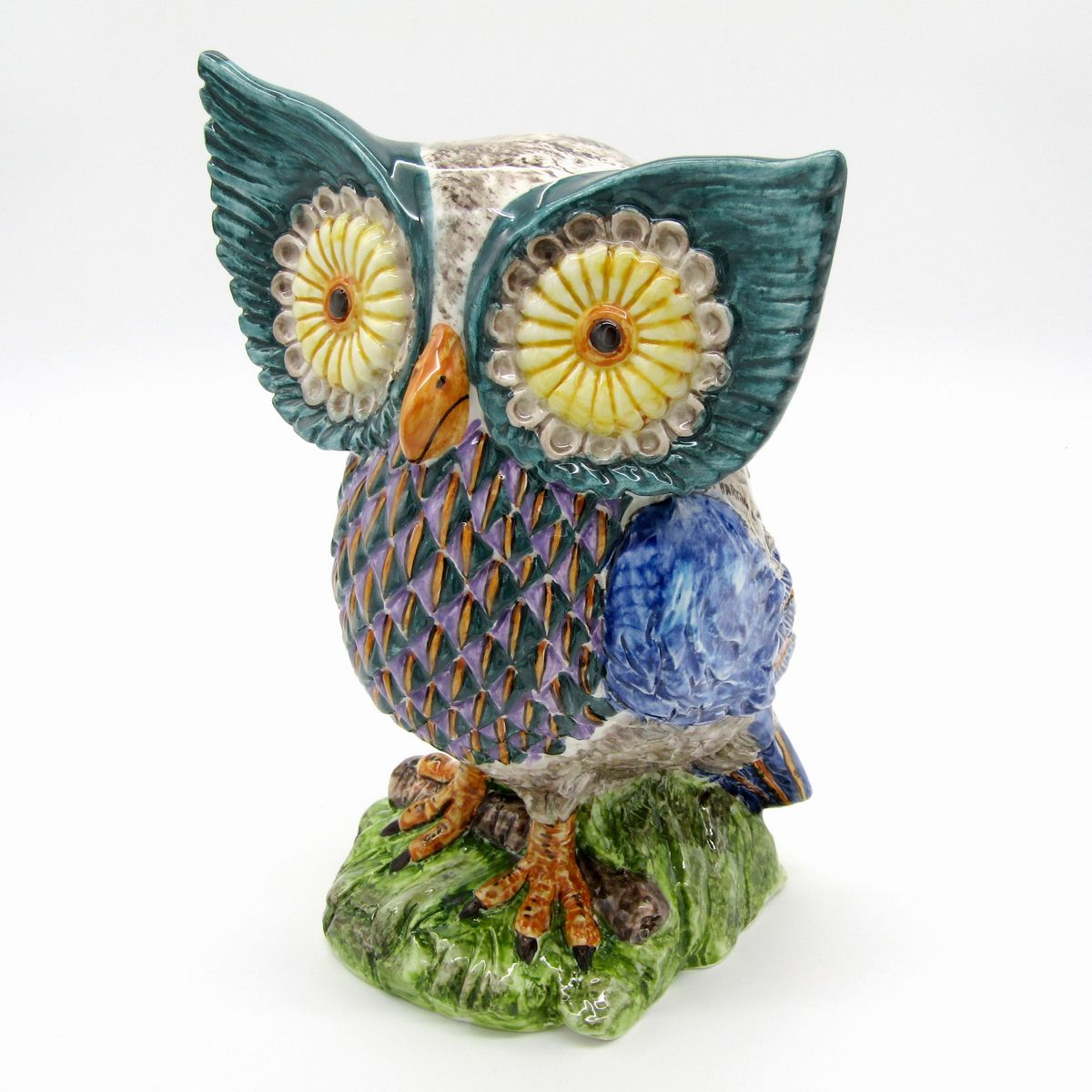 Ceramiche Artistiche di Martino - Civetta Triangoli Celeste