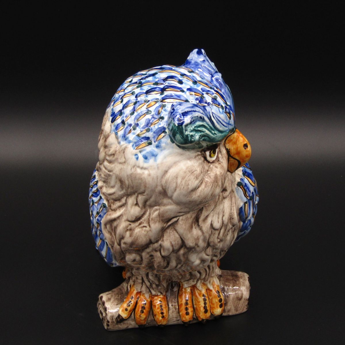 Ceramiche Artistiche di Martino - Gufo Piume Azzurro
