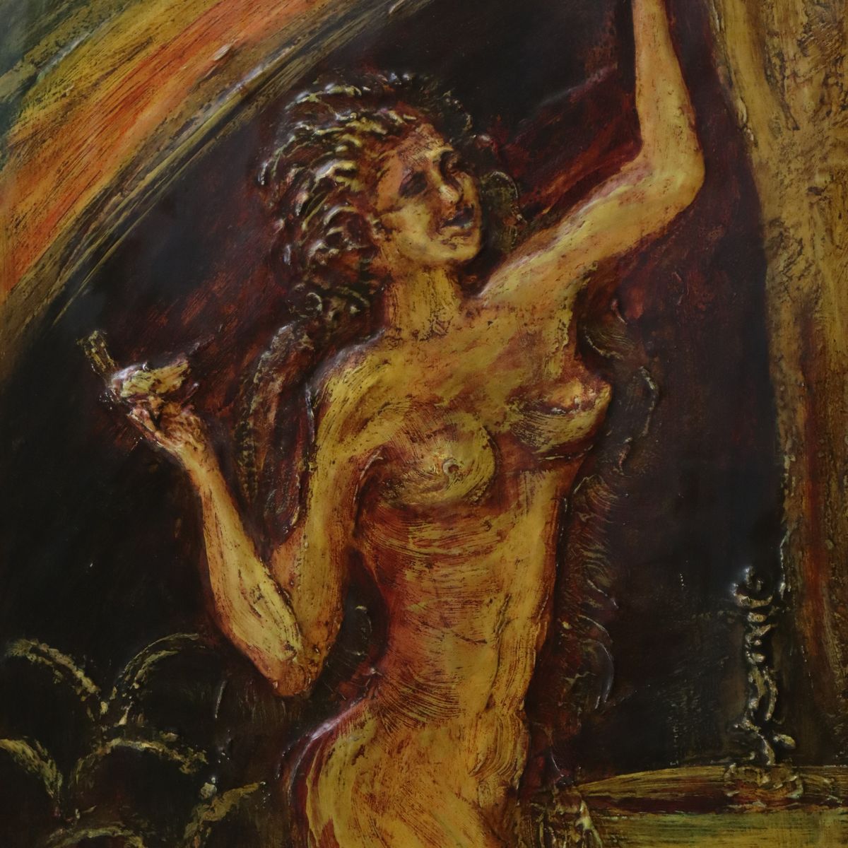 G. Belfiore - Panello Decorativo Raffigurante Donna e Incudine
