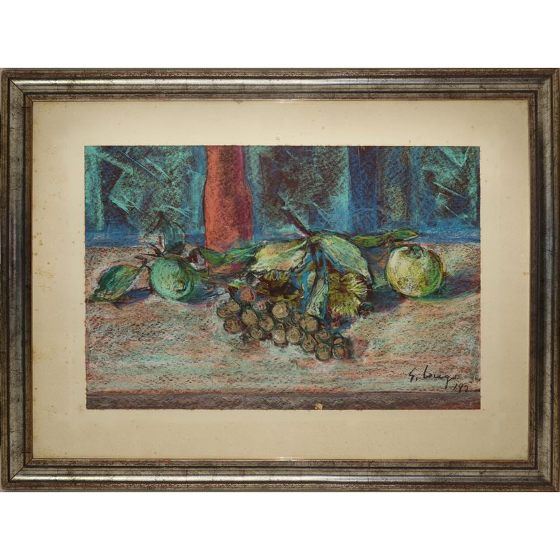 Gaetano Longo - Natura Morta di Uva e Limoni