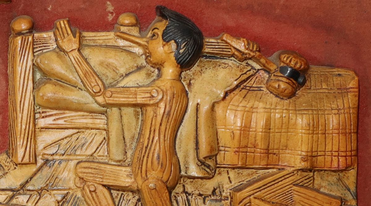 Quadro in Rilievo Pinocchio e il Grillo