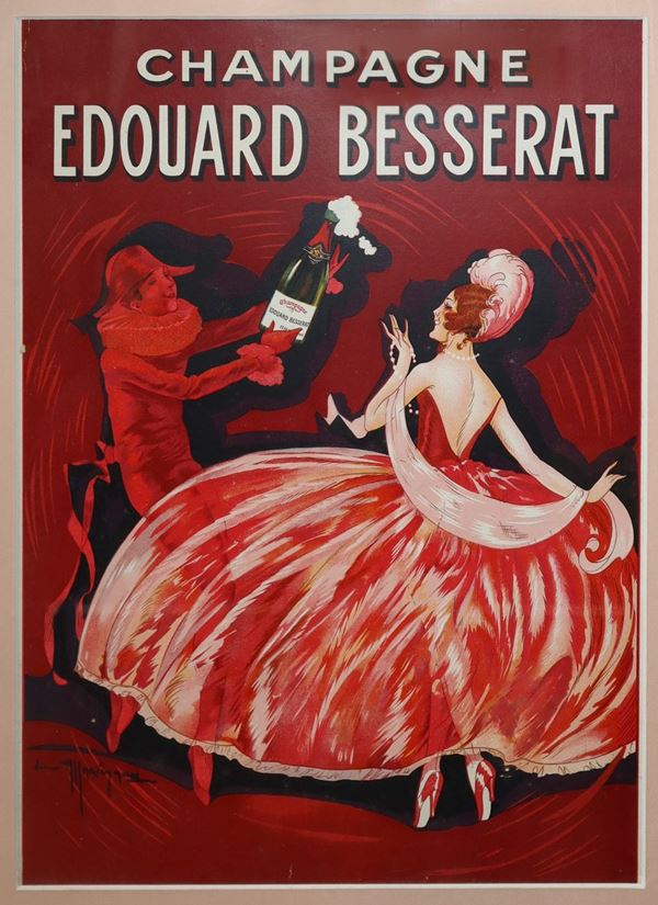 Champagne Edouard Besserat - Lithograph on pressed cardboard