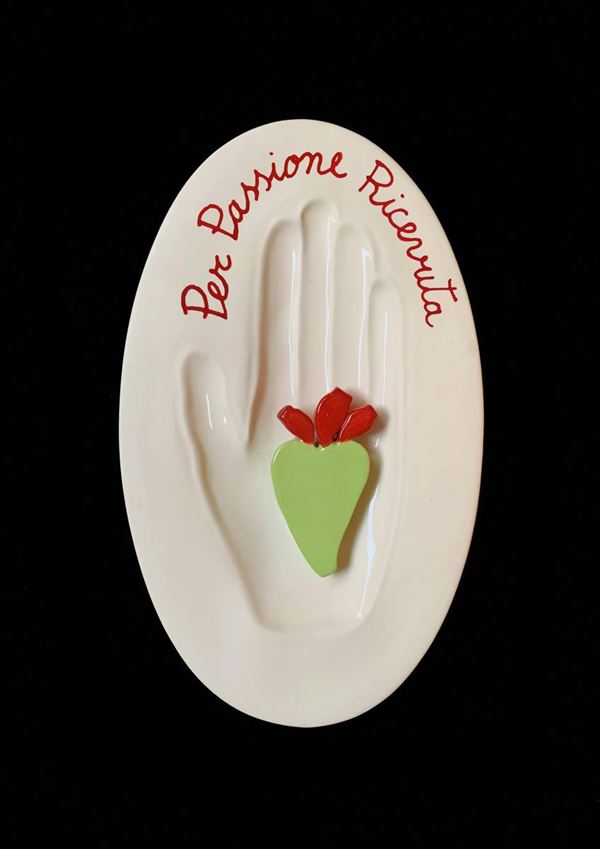 Luigi Camarilla : Palafico HR, serie “Ex Voto contemporanei”  - Ceramica dipinta a mano - Asta Auction ArtSicily - Casa d'aste La Rosa
