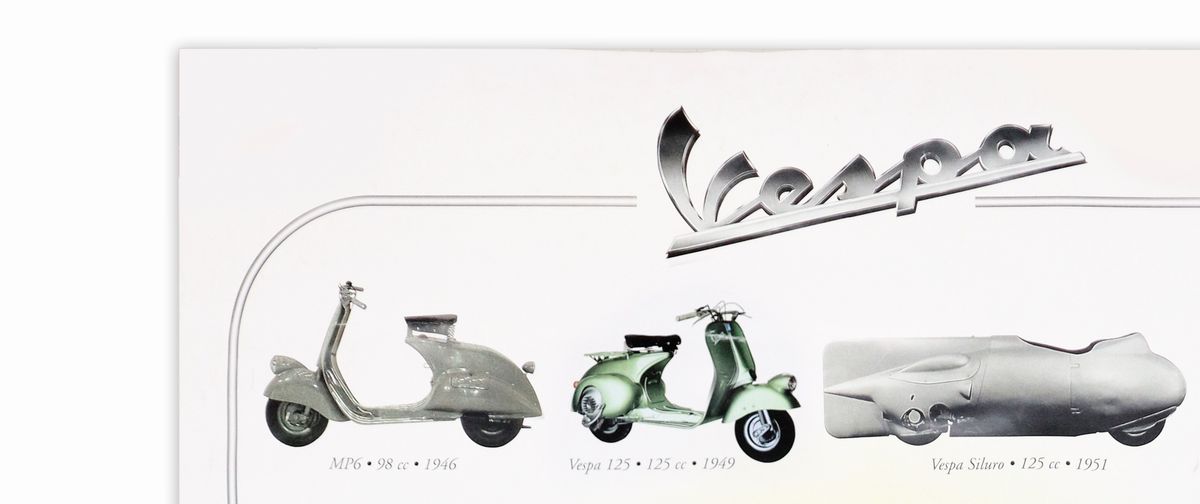 Manifesto pubblicitario tutte le produzioni della Vespa