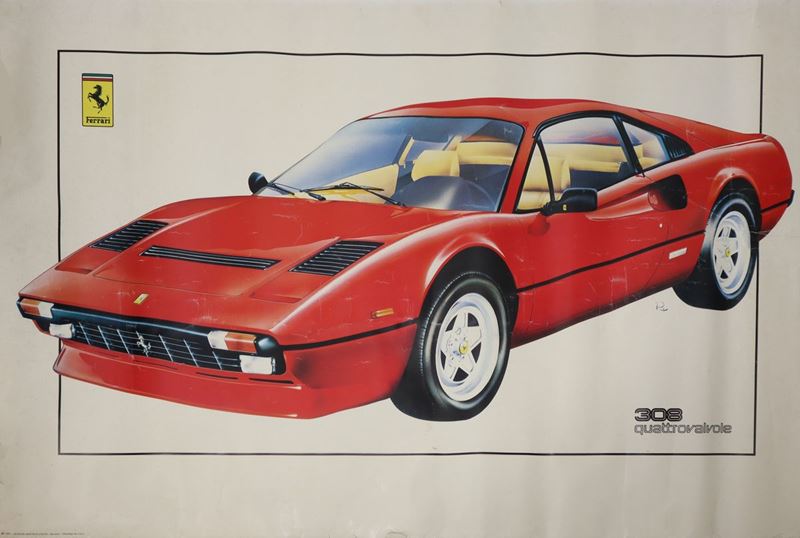 Poster ufficiale Ferrari 308 quattro valvole