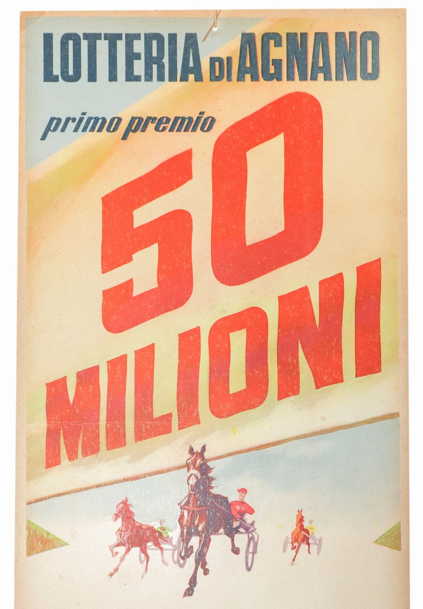 Locandina Cartonata Lotteria di Agnano