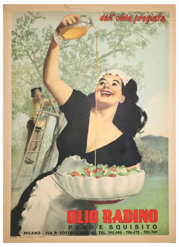 Gino Boccasile - Hardback poster for Olio Radino