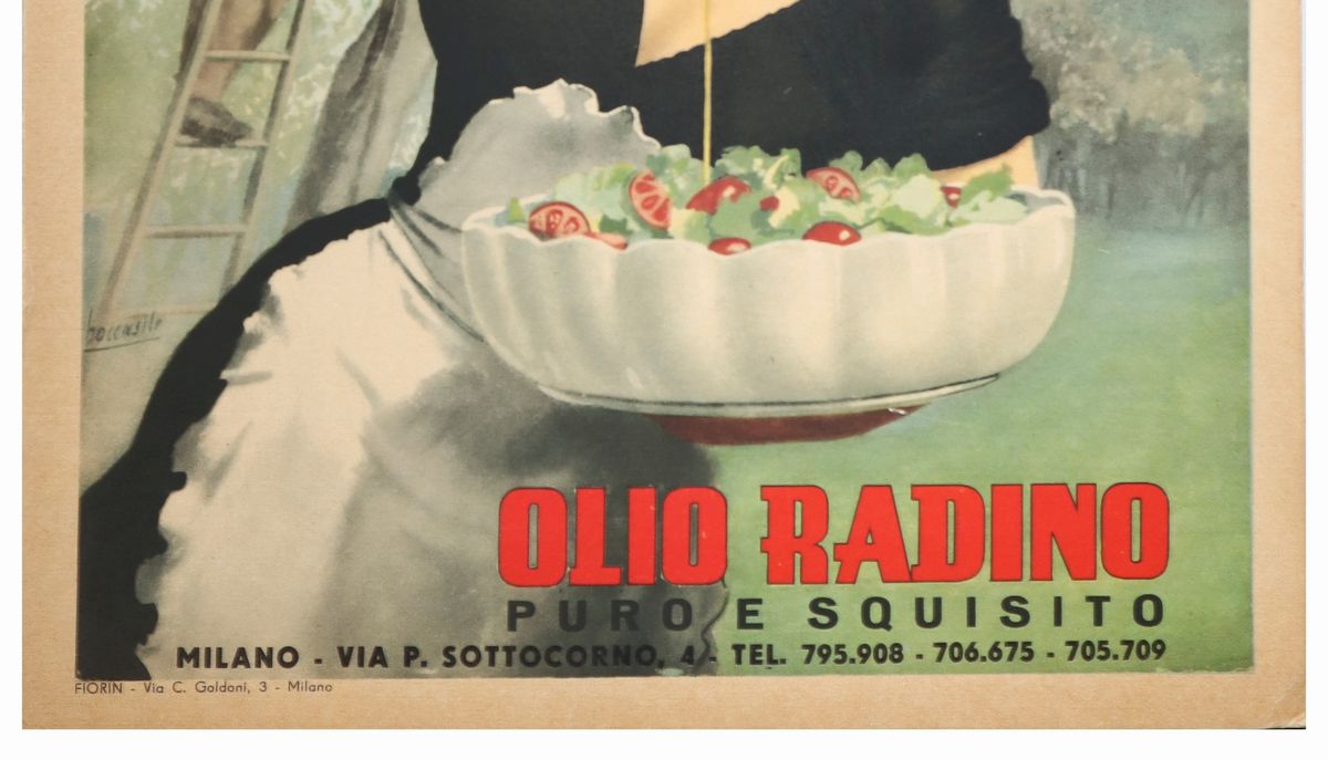 Locandina cartonata per Olio Radino