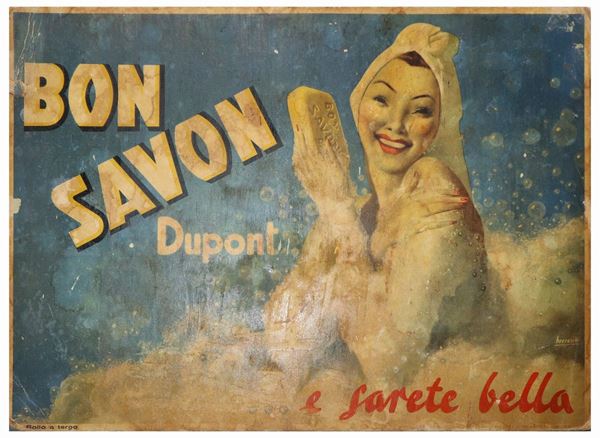 Gino Boccasile - Cartonato da banco Bon Savon di Dupont