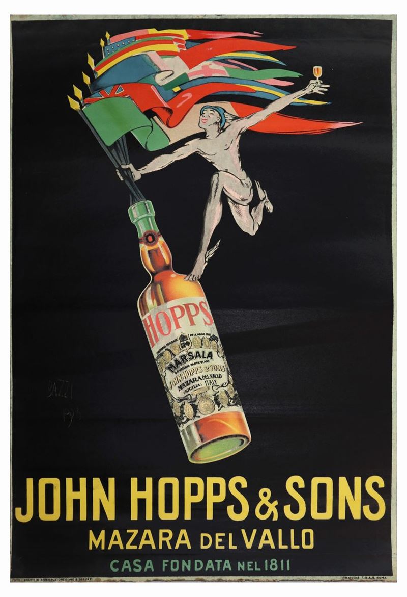 Locandina pubblicitaria John Hopps And Sons Mazara Del Vallo