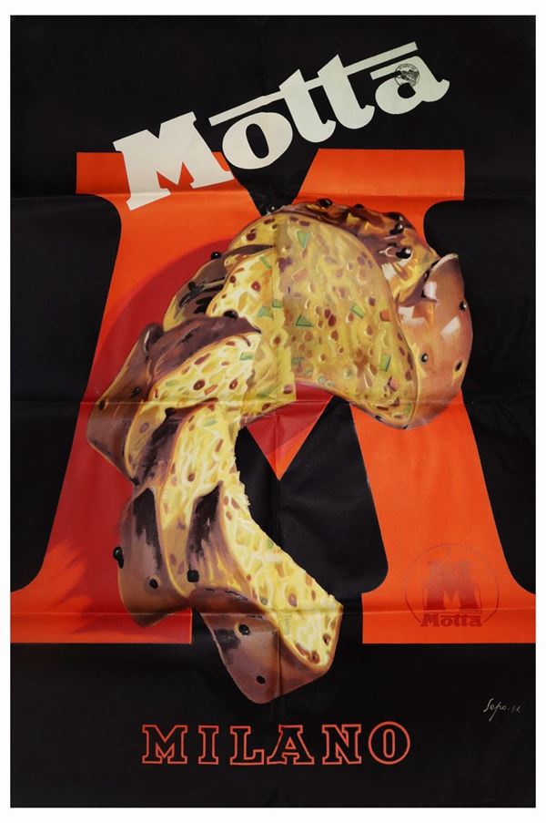 Severo Pozzati ''Sepo'' - Advertising poster Panettone Motta