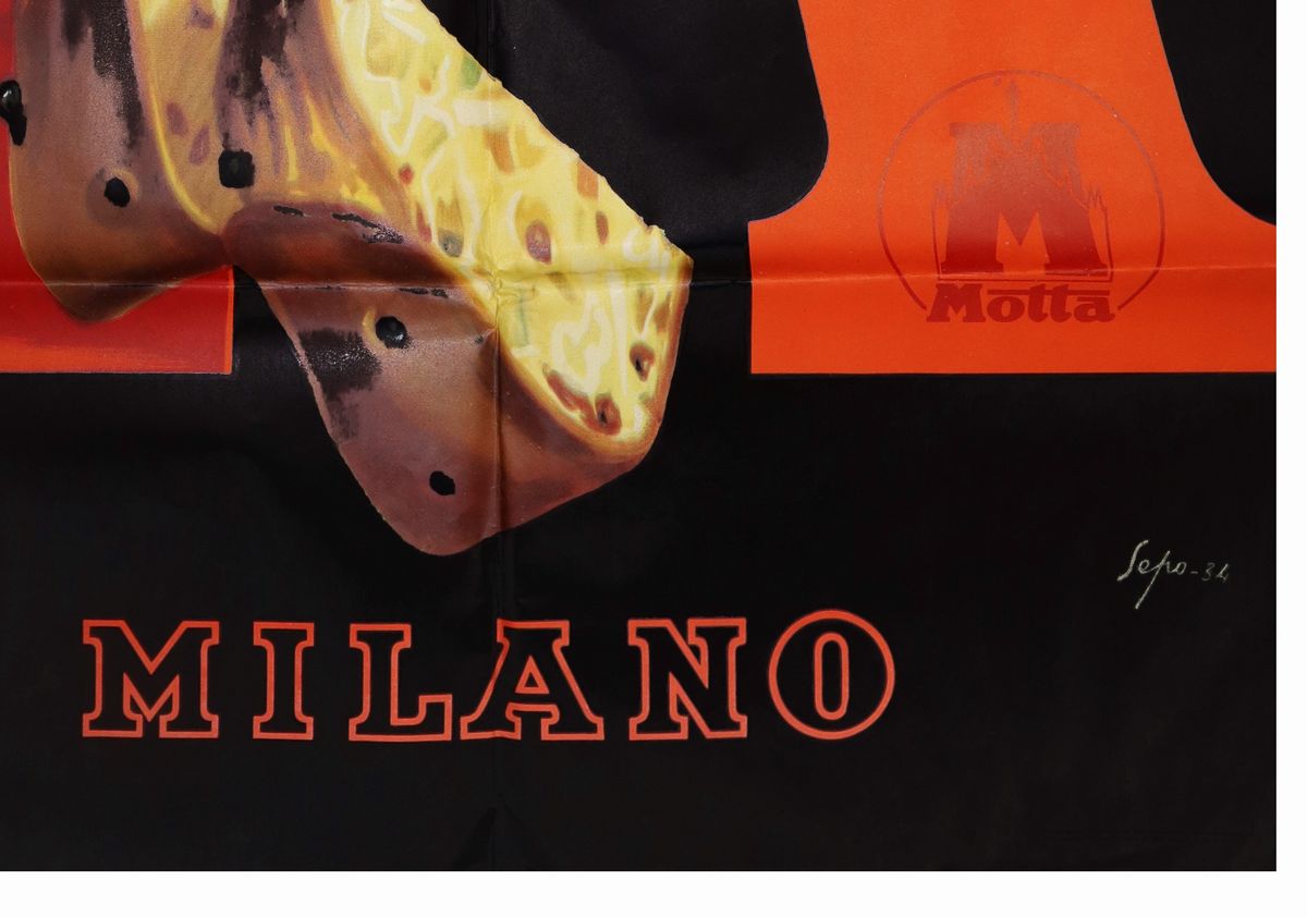 Severo Pozzati ''sepo'' - Manifesto Pubblicitario Panettone Motta
